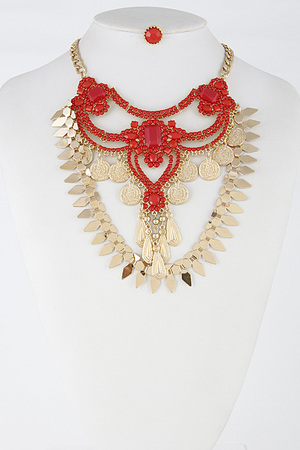Egypt Inspired Statement Necklace Set 6FAD1
